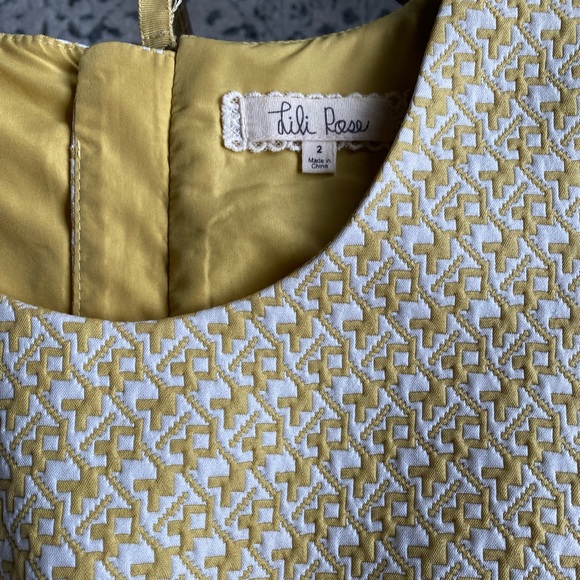 Spring Peplum Textured Yellow Dress with Zipper on Back - Picture 2 of 4